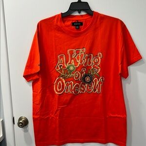 Akoo Orange Short Sleeve Tee with Graphic Design, Men’s Size 3XL NWOT
